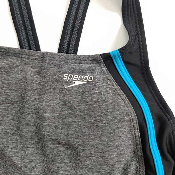 2/15$ Speedo Women's Gray and Blue Swimsuit - Picture 4 of 6